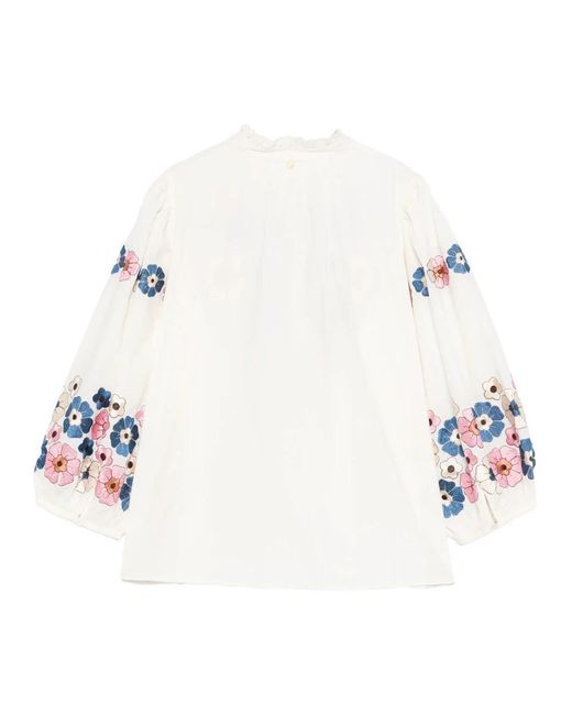 Blouses Antik Batik de color White