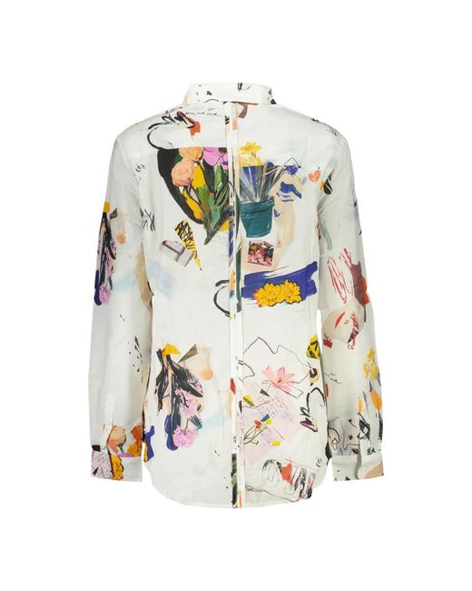 Desigual Multicolor White Cotton Shirt