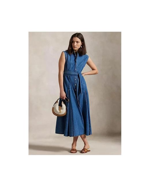 Polo Ralph Lauren Blue Midi Dress
