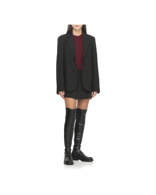 Stuart Weitzman Black Schwarze Leder Kniehohe Stiefel