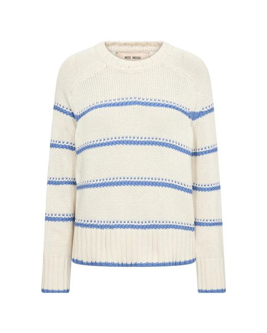 Mos Mosh White Round-Neck Knitwear