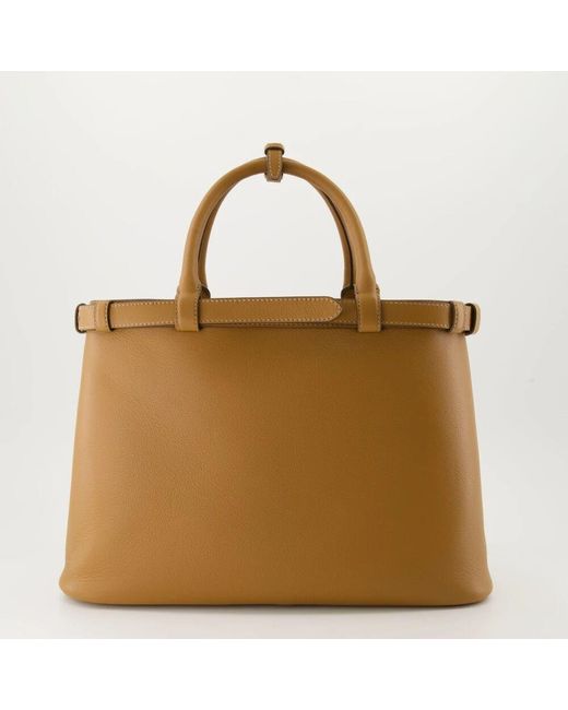 Prada Brown Buckle Leder Schultertasche