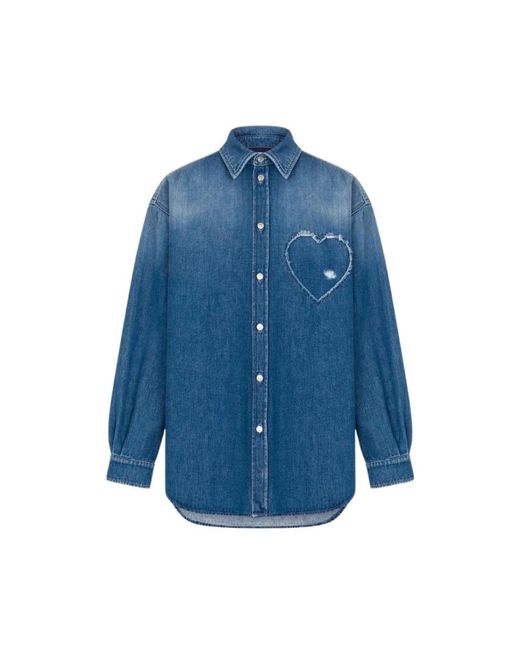 Moschino Blue Denim Shirts for men