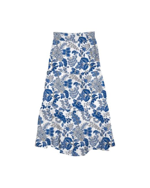 Mc2 Saint Barth Blue Midi Skirts