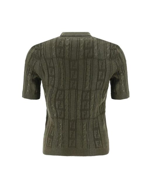 Fendi Green Polo Shirts for men