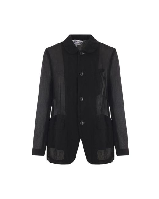 Nere monopetto crepe stile giacche di Comme des Garçons in Black
