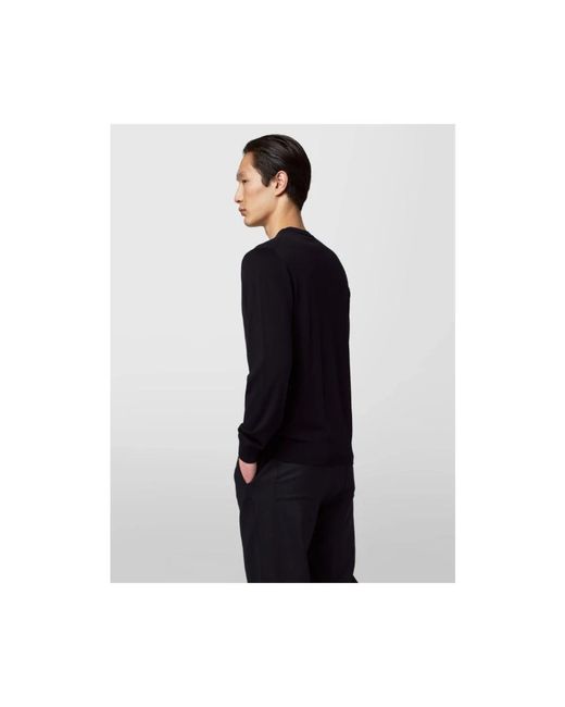 Alpha Studio Black Round-Neck Knitwear for men