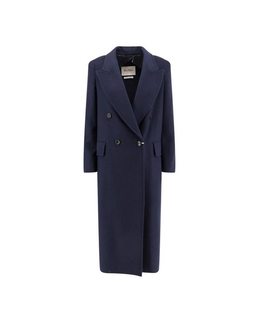 Max Mara Blue Double-Breasted Coats