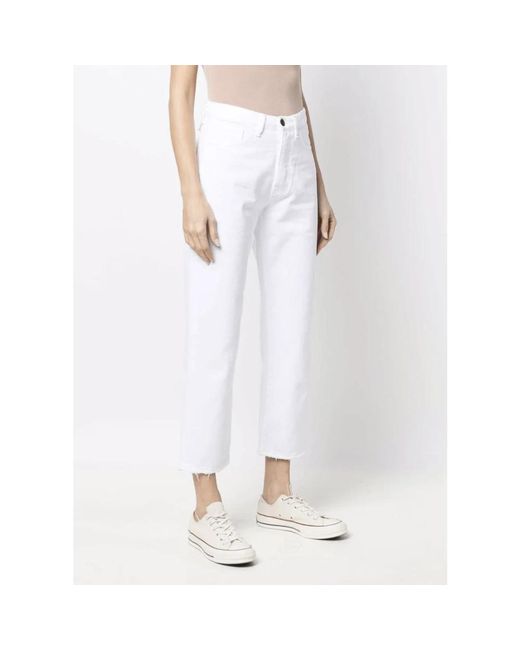 3x1 White Cropped jeans