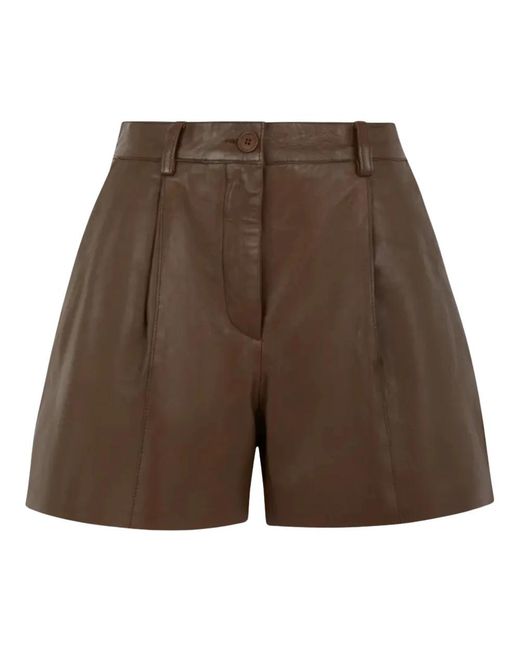 P.A.R.O.S.H. Maciock Leren Shorts in het Brown