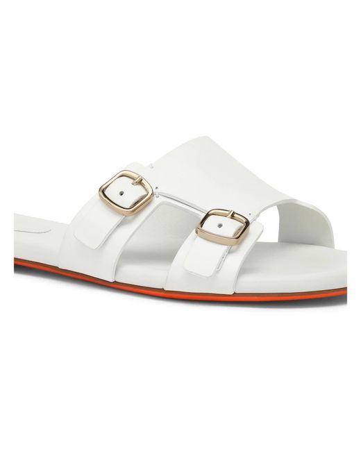 Santoni Sliders in het White