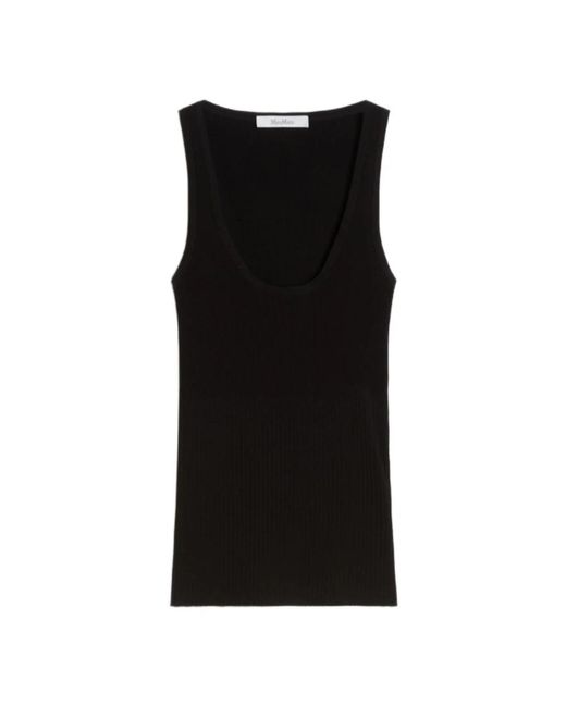Max Mara Black Sleeveless Tops