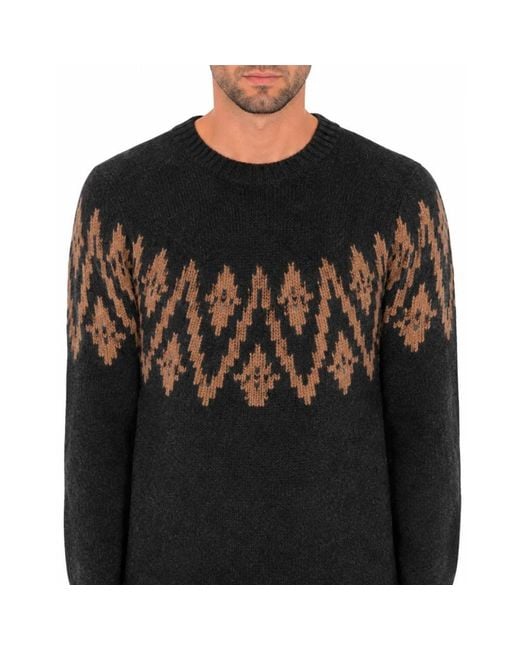 Dondup Black Round-Neck Knitwear for men