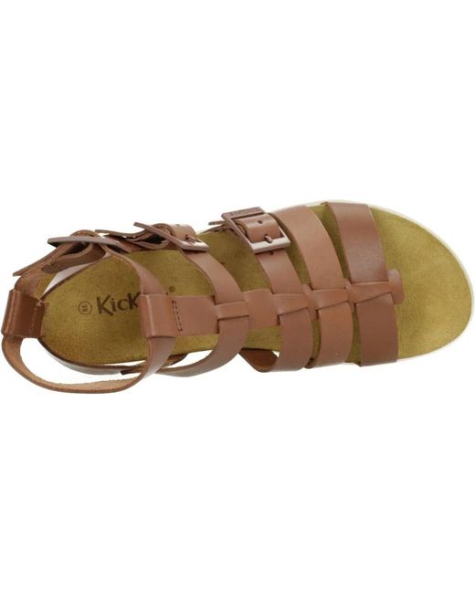 Kickers Brown Schnalle flache sandalen