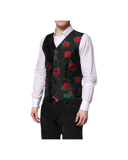 Dolce & Gabbana Black Waistcoats for men