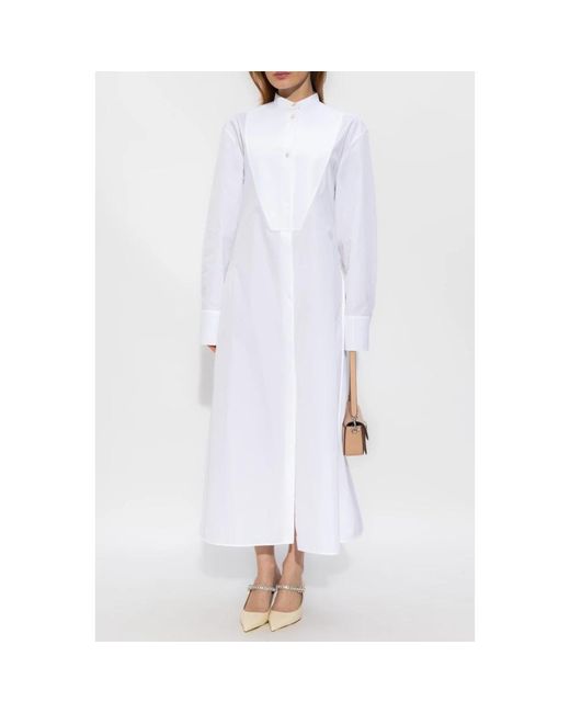Jil Sander Kleedjes ,Wit ,Katoen Katoenen Jurk in het White