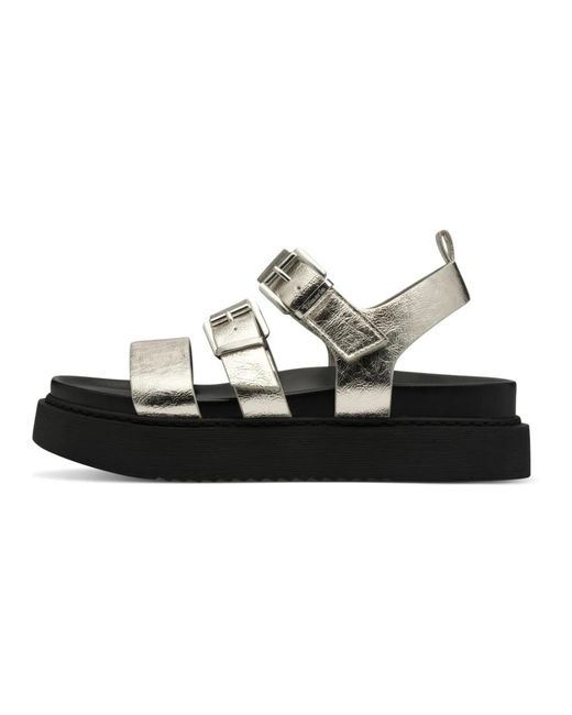 Tamaris Black Flat Sandals