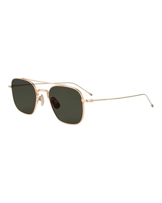 Thom Browne Titanium Squared Aviator Zonnebril in het Yellow