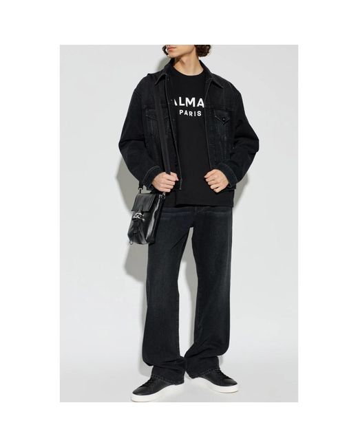 Balmain Jassen ,Zwart ,Denim Denim Jacket in het Black voor heren