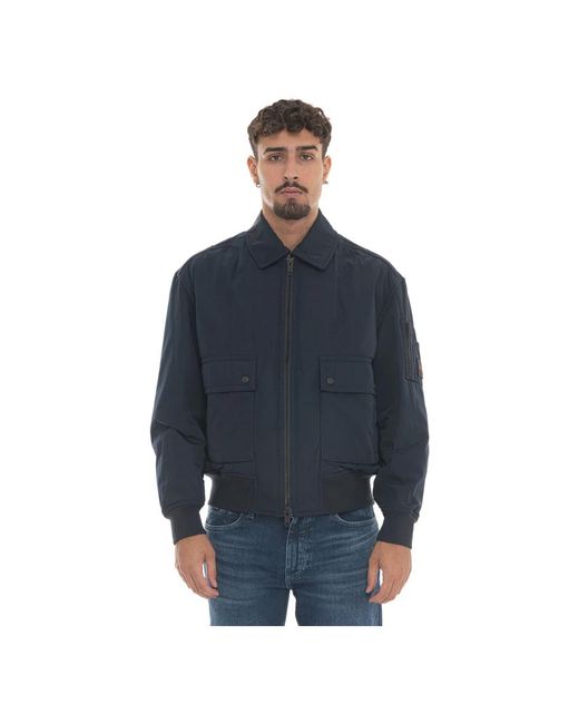 Boss Jassen ,Blauw ,Polyester Stijlvolle Bomberjack Met Ritssluiting in het Blue voor heren