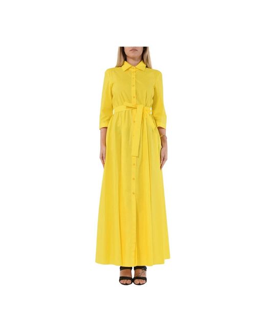 Patrizia Pepe Yellow Shirt Dresses