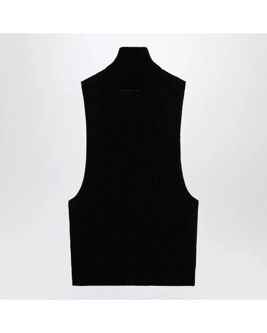 MM6 by Maison Margiela Black Waistcoats