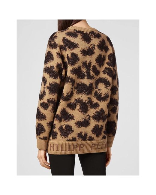 Philipp Plein Round-Neck Knitwear in het Brown