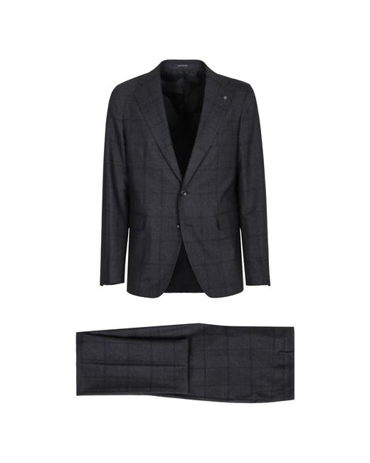 Tagliatore Black Single Breasted Suits for men