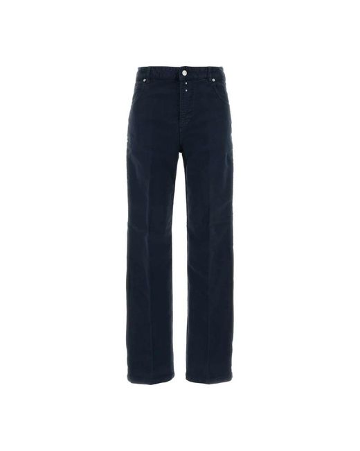 Victoria Beckham Blue Straight Trousers