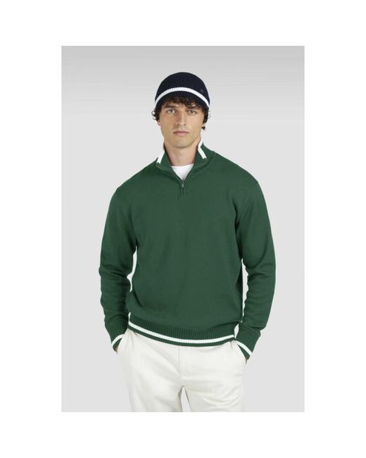 Paul & Shark Cool Touch Wol Half Zip Sweater in het Green voor heren