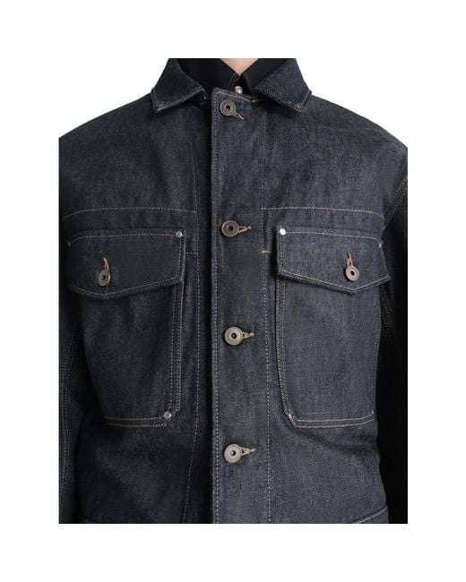 Lemaire Trucker Jacket With Studs in het Black voor heren