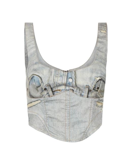 Haikure Gray Sleeveless Tops