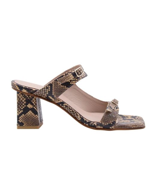 March23 Brown Heeled Mules