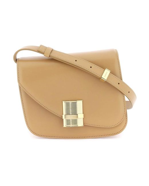 Ferragamo Natural Fiamma crossbody tasche mit gancini verschluss