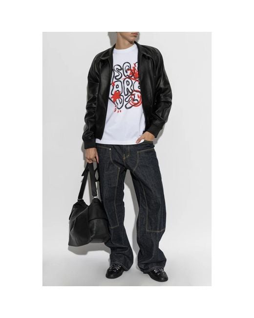 Wide Jeans DSquared² de hombre de color Black