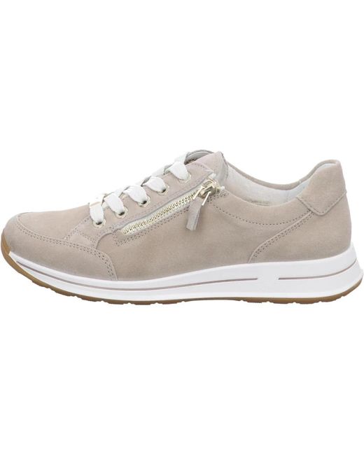 Ara White Eleganter Velour Shell Sneaker