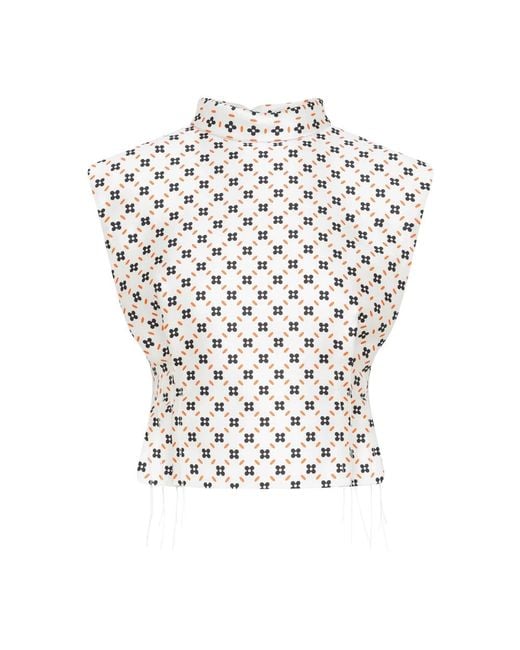 Cropped sleeveless top di Lanvin in White