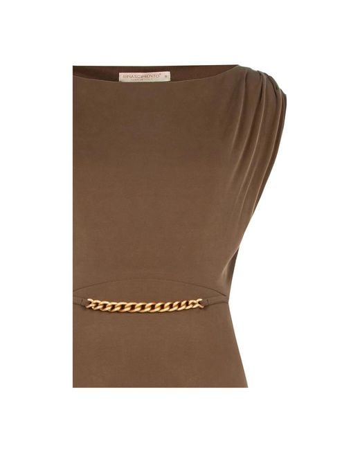 Rinascimento Brown Midi Dresses
