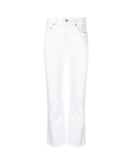 Citizens of Humanity White Slim-Fit Trousers