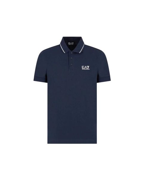 EA7 Blue Polo Shirts for men