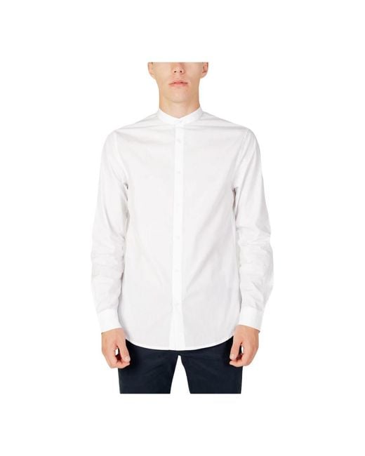 Armani Exchange Weiße hemd mit darin-kragen in White für Herren