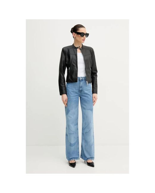 Leather Jackets Guess de color Black