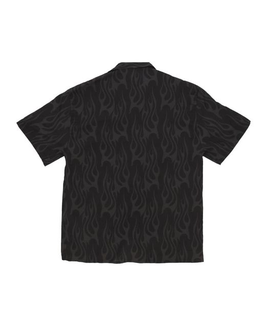 Vision Of Super Flames Aop Shirt Zwart Korte Mouw in het Black voor heren