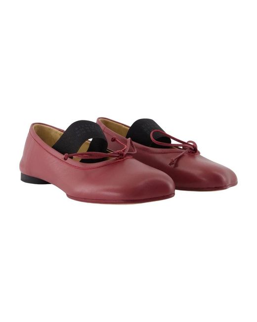 MM6 by Maison Martin Margiela Bordeauxrode Leren Ballerina Met Messing Details in het Red