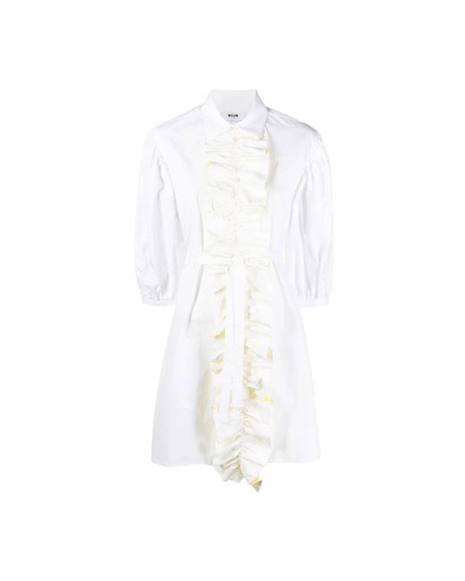 MSGM White Shirt Dresses