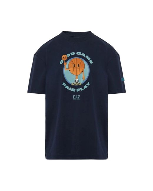 EA7 Blue T-Shirts for men