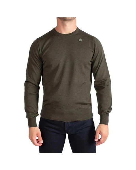 K-Way Gray Round-Neck Knitwear for men