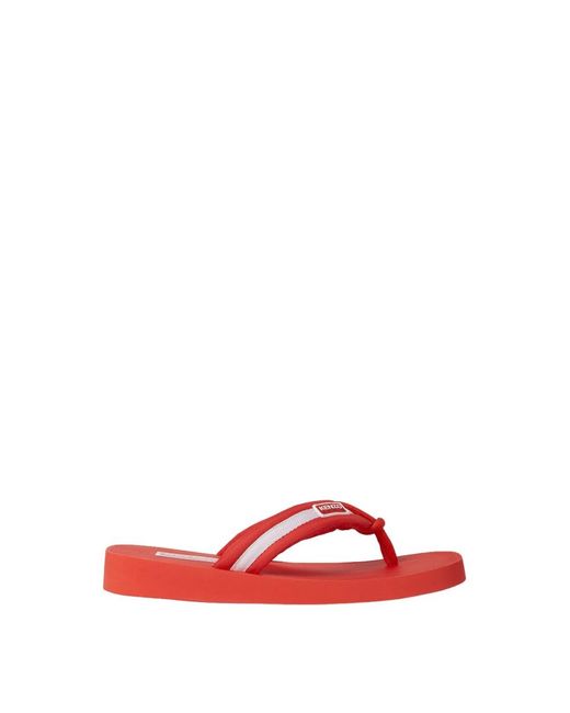 KENZO Red Mode Logo Patch Flip Flops
