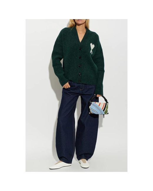 AMI Logo Cardigan in het Green