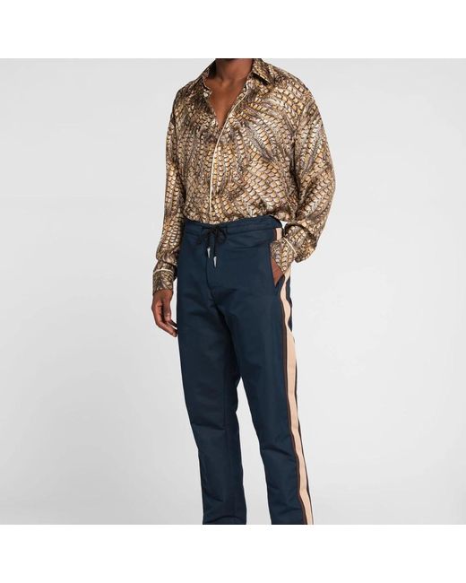 Roberto Cavalli Blue Slim-Fit Trousers for men